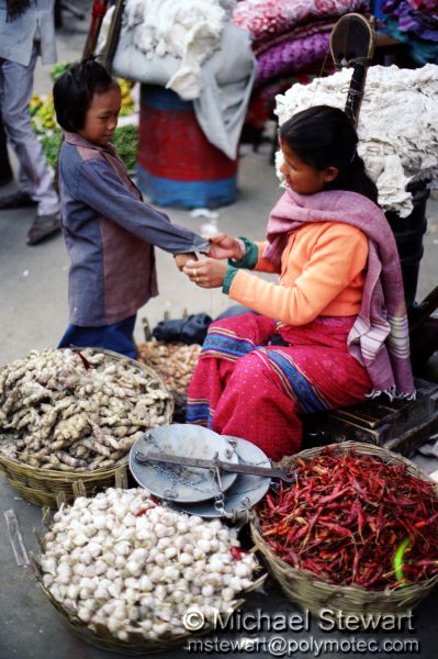 Kathmandu Spice Vendor and Daughter